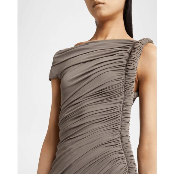 ALAIA Asymmetric Ruched Off-Shoulder Midi Dress FR36/US4 $3,750 - Picture 4 of 11